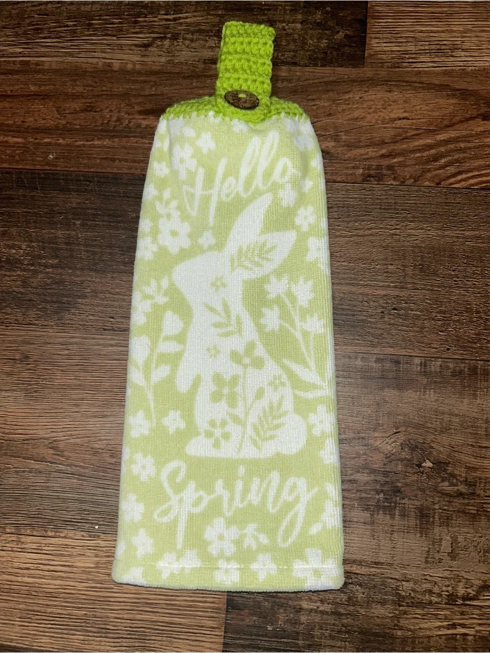 Bunny Hello Spring Hanging Kitchen Towel